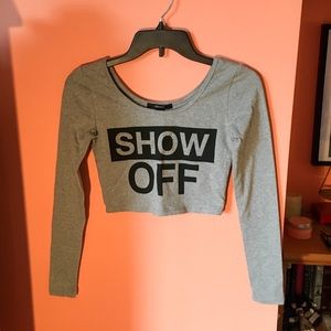Long-Sleeve Crop Top